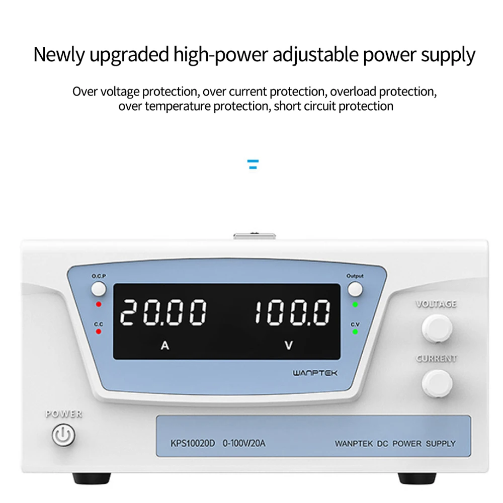 

Блок питания постоянного тока KPS10020D, 100 в, 20 А, 2000 Вт, высокоточный, с четырьмя цифрами