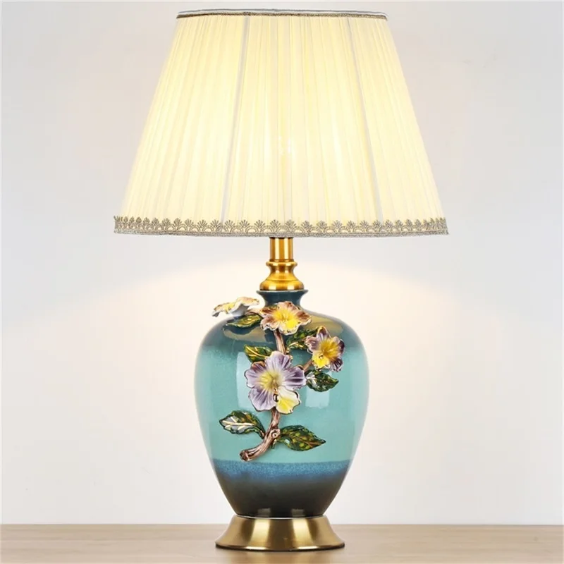 AOSONG Ceramic Table Lamps Desk Luxury Modern Contemporary Fabric for Foyer Living Room Office Creative Bed Hotel | Лампы и освещение