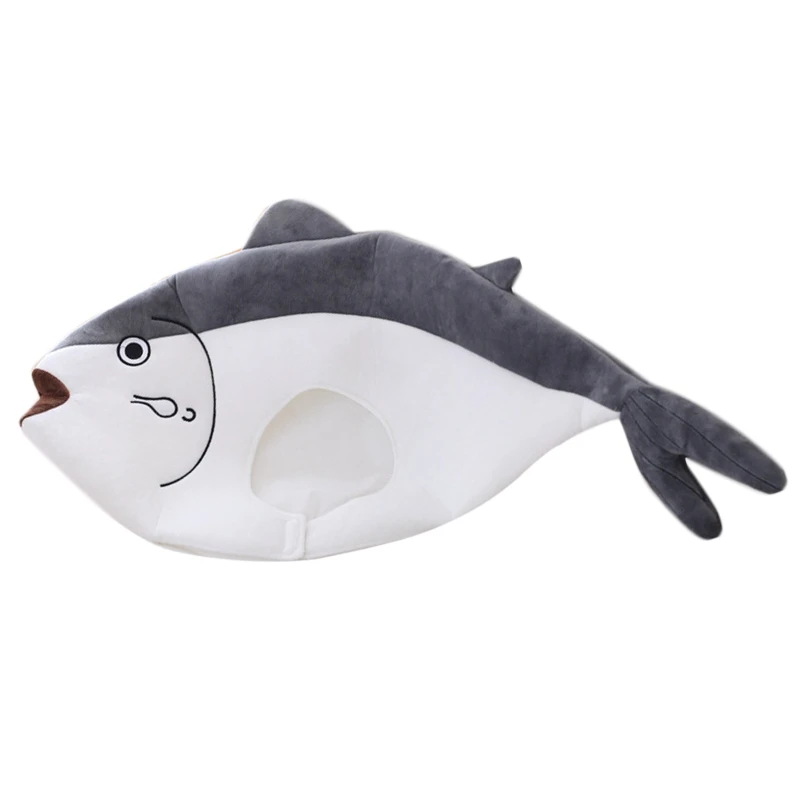

Funny Japanese Anime Salted Fish Plush Hat Stuffed Toy Headgear Cosplay Props