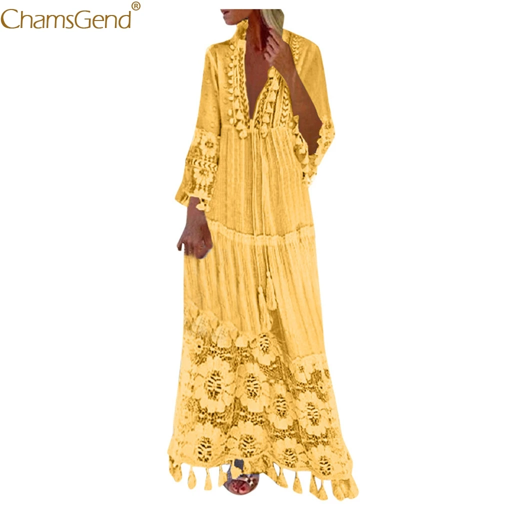 Богемное платье большого размера с v образным вырезом одноцветные платья для