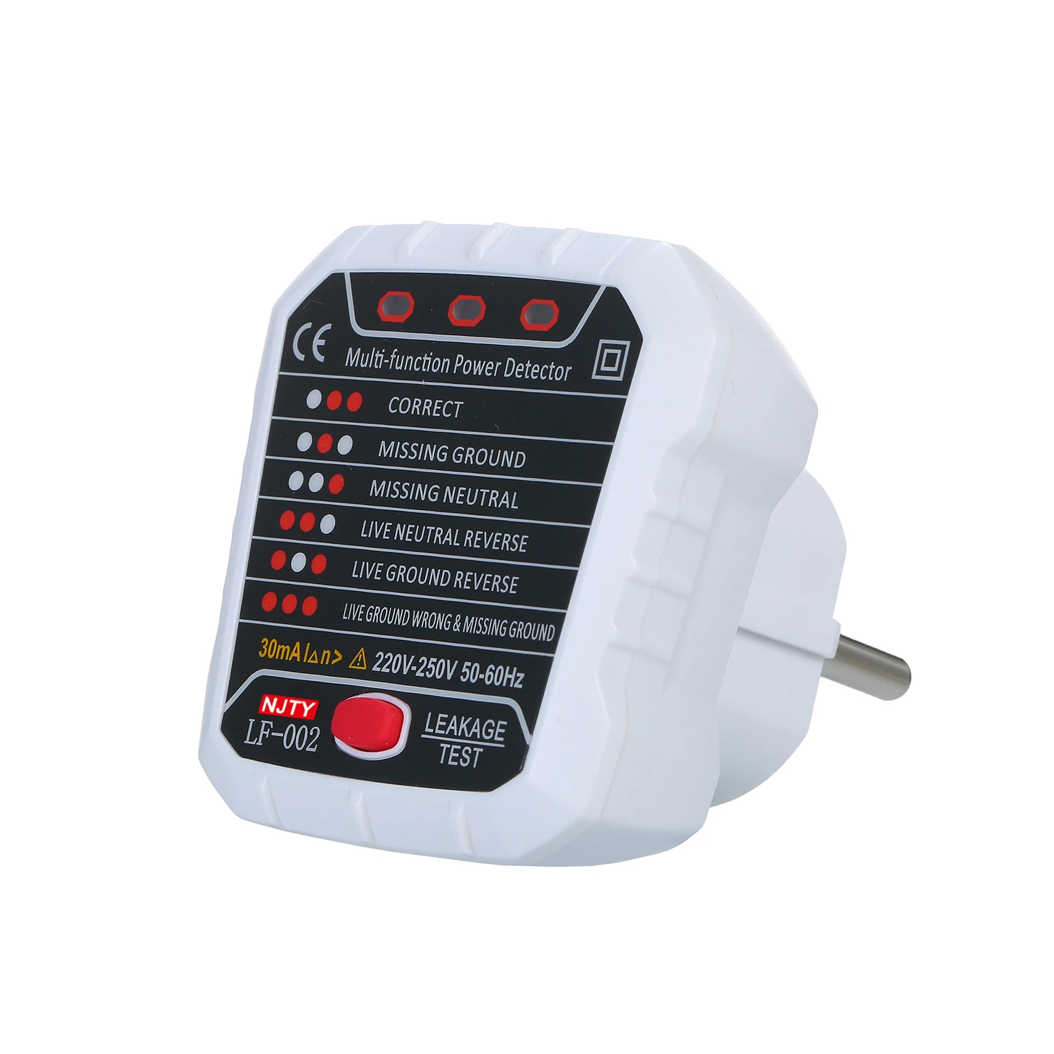 NJTY Advanced RCD Электрический тестер гнезда автоматический нейтральный провод в