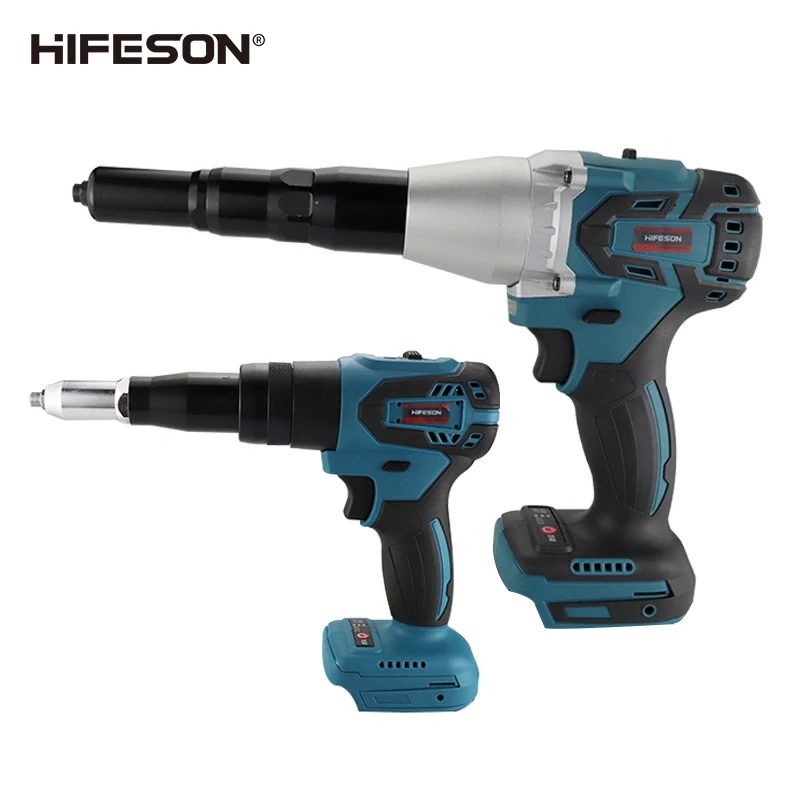 HIFESAON Electric Rivet Gun 2.4mm-4.8mm Portable Electric Blind Riveter Screwdriver Rivet Nut Without Makitta Battery