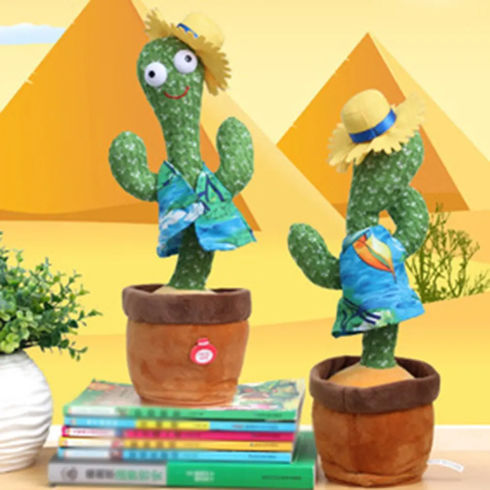 

Cactus Front Cap 120 First Release Optical Tongue Recording Charging Style Plush Toy Sing And Twist Toy