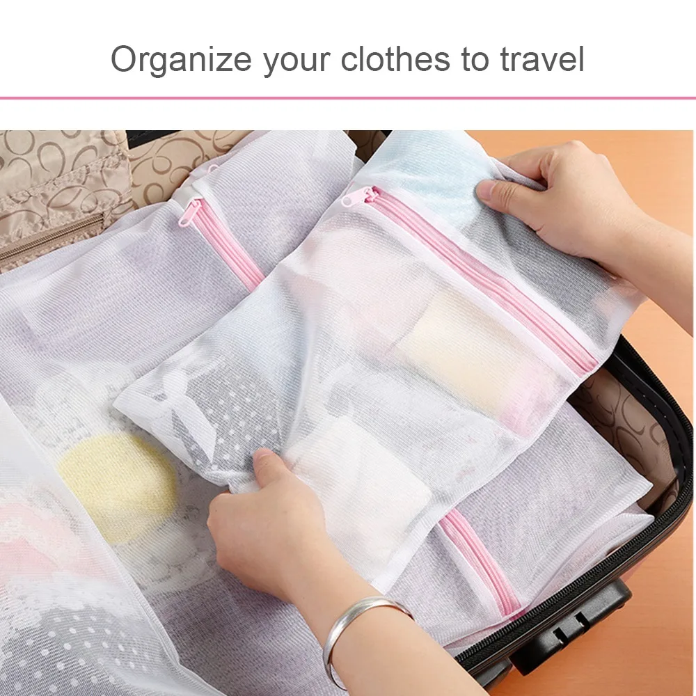 

Mesh Laundry Bag Nylon Coarse Net Laundry Basket For Washing Machines Underwear Bra Bag Protection Net Foldable Laundry Bag