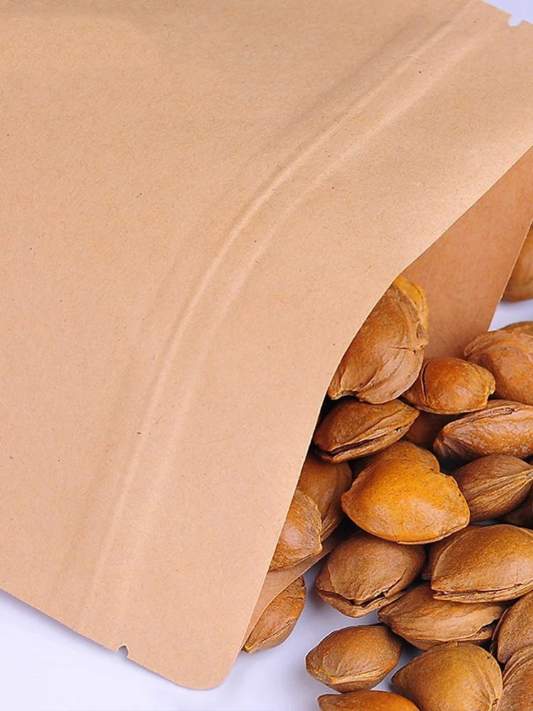 100 шт. пакет из крафт-бумаги гайки с застежкой-молнией самоклеящаяся Упаковка