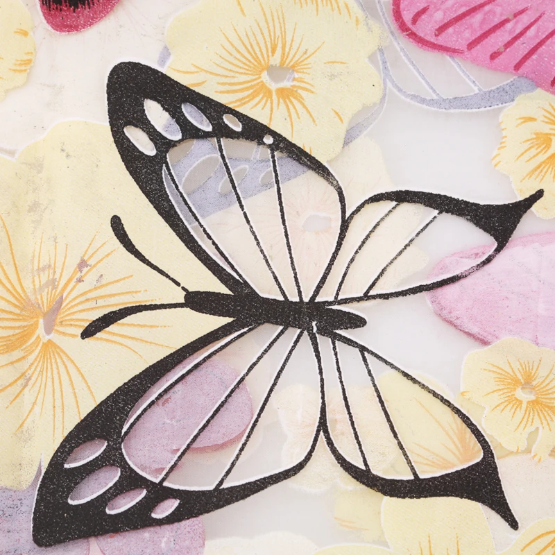 

Pink Wear Rod Butterfly Yarn Curtain Transparent Glass Curtain Living Room Bedroom Home Decoration