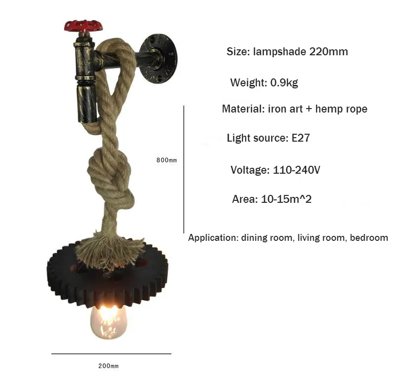 Настенный светильник в стиле ретро персонализированная металлическая