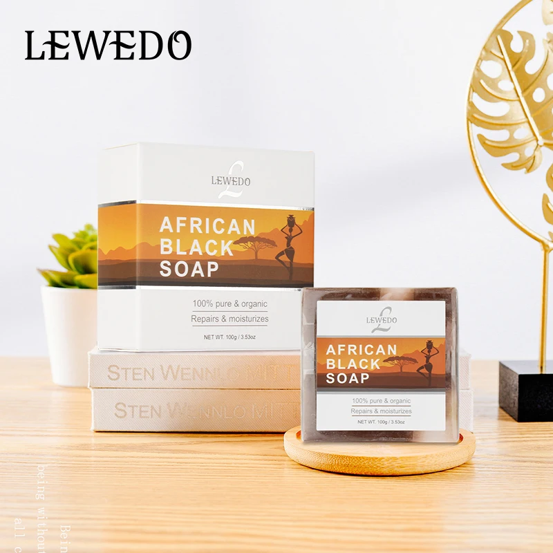 

LEWEDO Skin Care Facial Soap Whitening Body Skin Soap Oil-control Depth Replenishment Acne Treatment African Black Soap 100g
