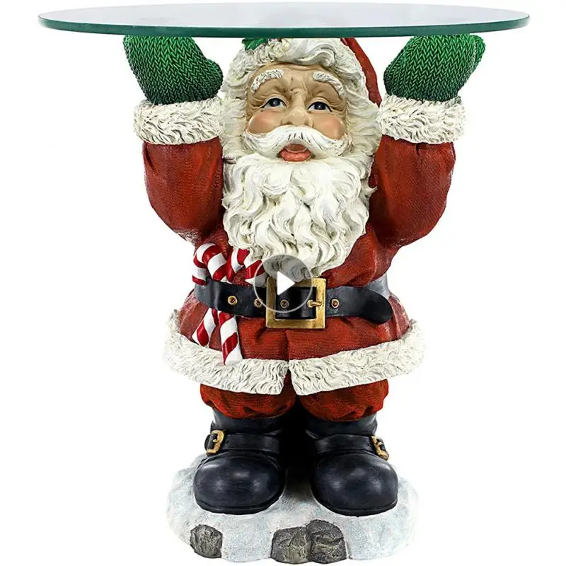 

Рождественская тарелка для закусок с Санта Клаусом, тарелка из скульптурного стекла с крышкой для праздничного стола, новогоднее настольно...