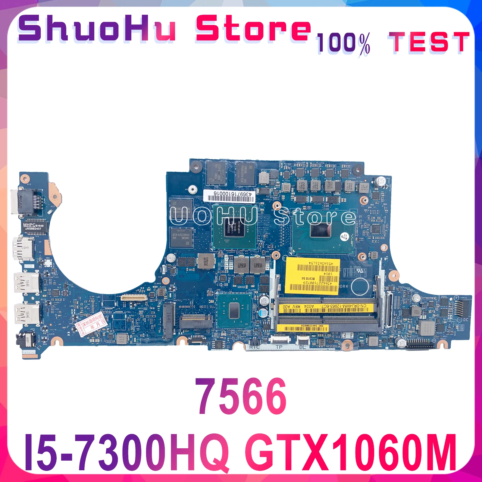 LA D993P материнская плата для ноутбука DELL Inspiron 15 7566 7466 I5 7300HQ GTX1050M тест