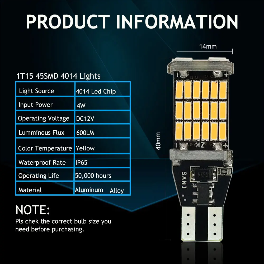 921 912 T15 светодиодный 45SMD 4014 Canbus лампы без ошибок для резервные фары заднего хода