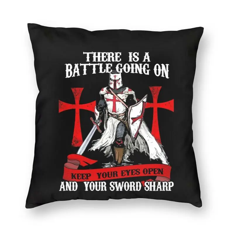 

Templar Shield Cross Medieval Warrior Sword Cushion Cover 45x45 Home Decor Knights Templar Deus Vult Throw Pillow Case for Sofa