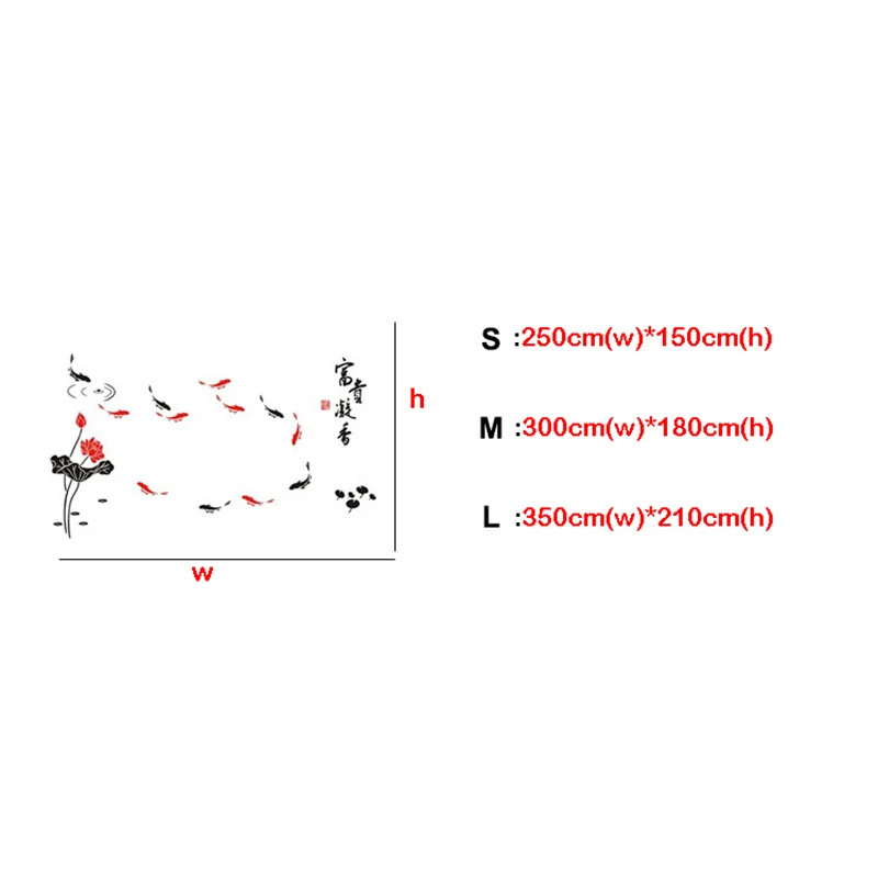 Акриловые 3D наклейки на стену в виде рыбки лотоса для гостиной китайском стиле ТВ
