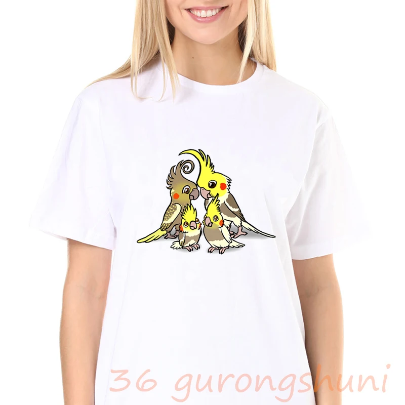 

t-shirts rainbow Cockatoo Parrot summer top harajuku Watercolor t shirt women punk korean 90s aesthetic clothes tops tshirt kpop
