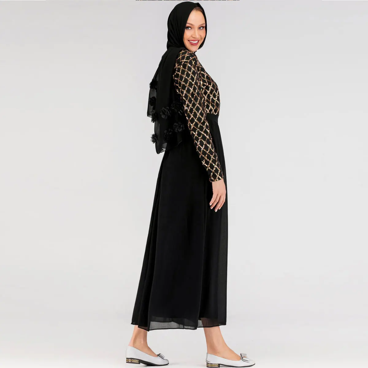 Модные мусульманские платья и абайя для женщин длинная мусульманская одежда с