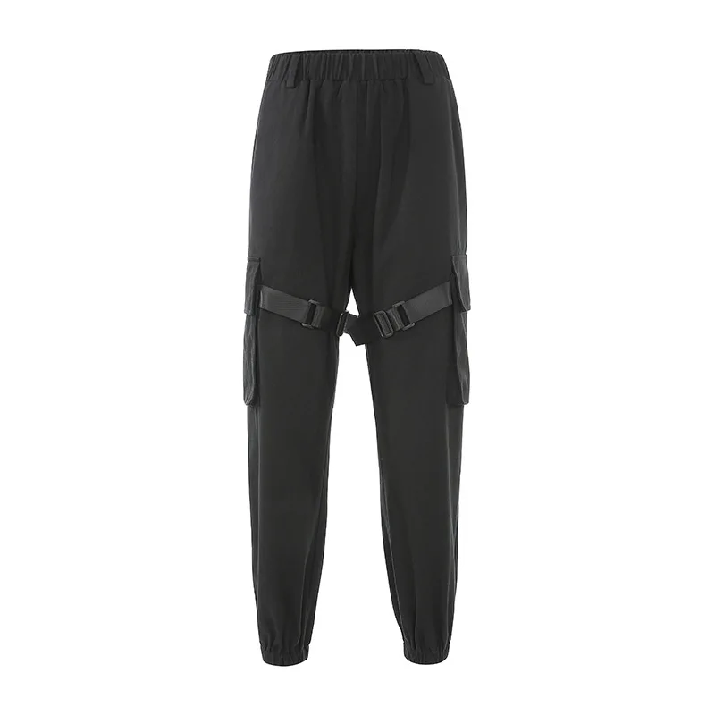 

Cargo Pants Women Spring and Autumn New Women Pants Irregular Pocket Strap Bag Buckle Beam Foot Tooling Casual Pants