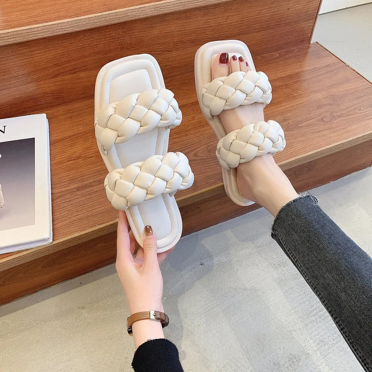 

Slippers women summer 2021 new fashion flat-bottom slippers