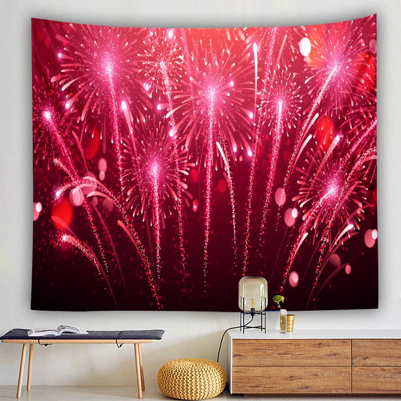 

Colorful colorful fireworks jubilant wall hanging picture tapestry decoration home life mattress wall painting cushion decoratio