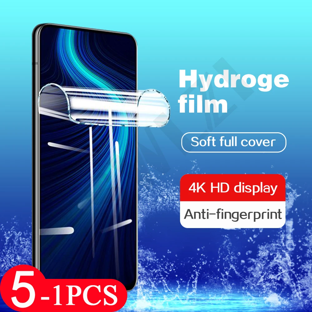 

5-1Pcs for Honor X10 Max 9x lite 9C 9N play 5 5T Youth 4 4T pro 3 9A hydrogel film protective phone screen protector Not Glass