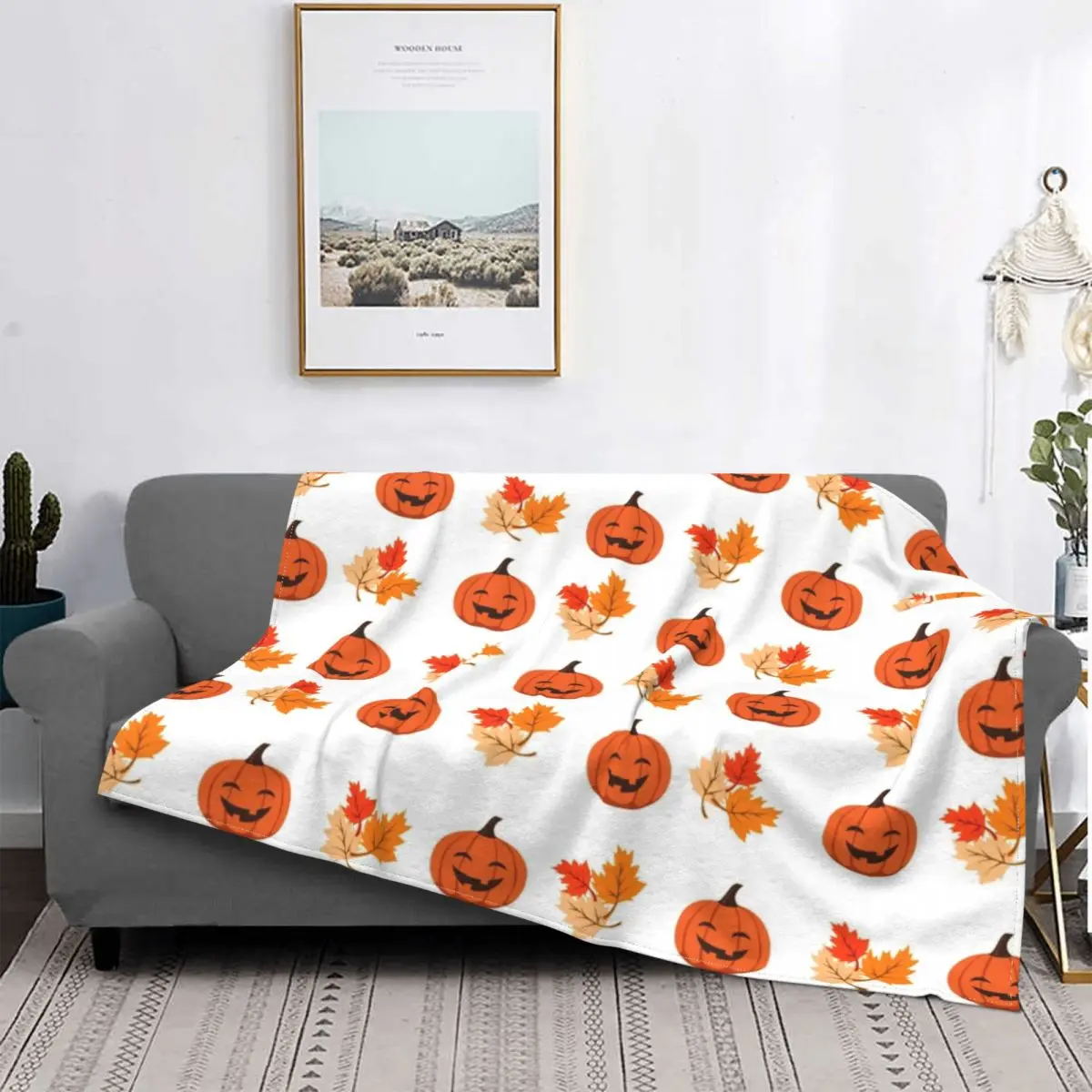 

Одеяло на Хэллоуин с изображением тыквы, флисовое текстильное украшение вечерние, многофункциональное супер теплое покрывало для кровати, ...