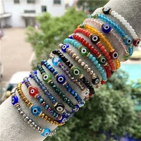 turkish blue crystal evil eye bracelets for women handmade glass beads chains lucky jewelry accessories fashion couple bracelet
