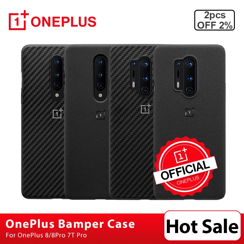 Оригинальный чехол OnePlus Bamper для 8 Pro 7 7T Standstone/Nylon/Karbon подлинный Защитный задняя