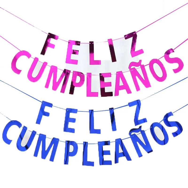 

Feliz Cumpleanos, украшение для дня рождения, зеркало, украшение для дня рождения, баннер для испанского Feliz Cumpleanos