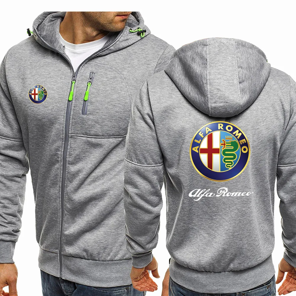 

Hoodies Men Alfa Romeo Spring and Autumn Print Casual HipHop Harajuku Long Sleeve Hooded Sweatshirts Mens zipper Jacket