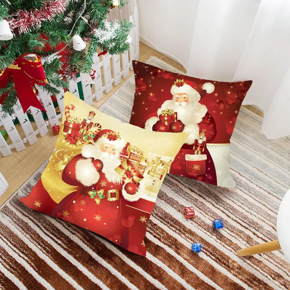 

Christmas Cushion Cover Merry Christmas Decor For Home Decorative Sofa Pillow Cover Case Seat Car Home Decor Throw Pillowcase