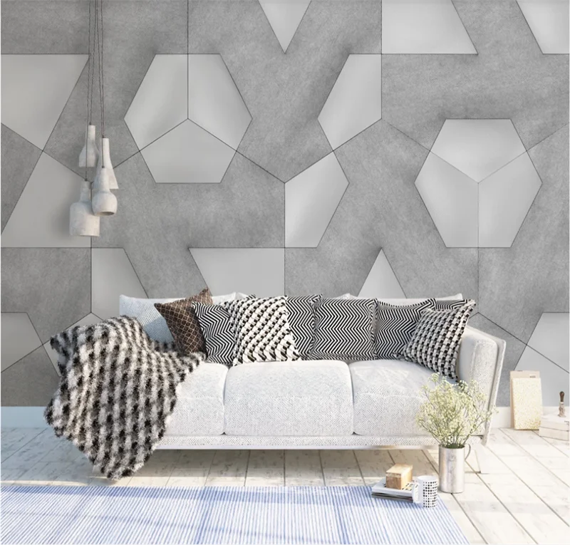 Пользовательские обои 3D фото трехмерные свежие и простые геометрические фоны