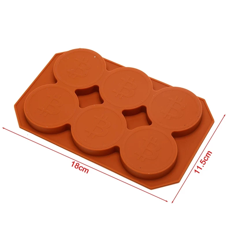 

Multifunction 6 Holes Bitcoin Ice Lattice Freeze Mold Pudding Chocolate Mold Cube DIY Food Cookie Cake Stencil Doughnut Mould
