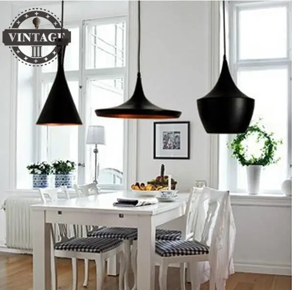 Музыкальная Подвесная лампа с медным абажуром 3 шт./упак. Черный Новый ABC (высокий