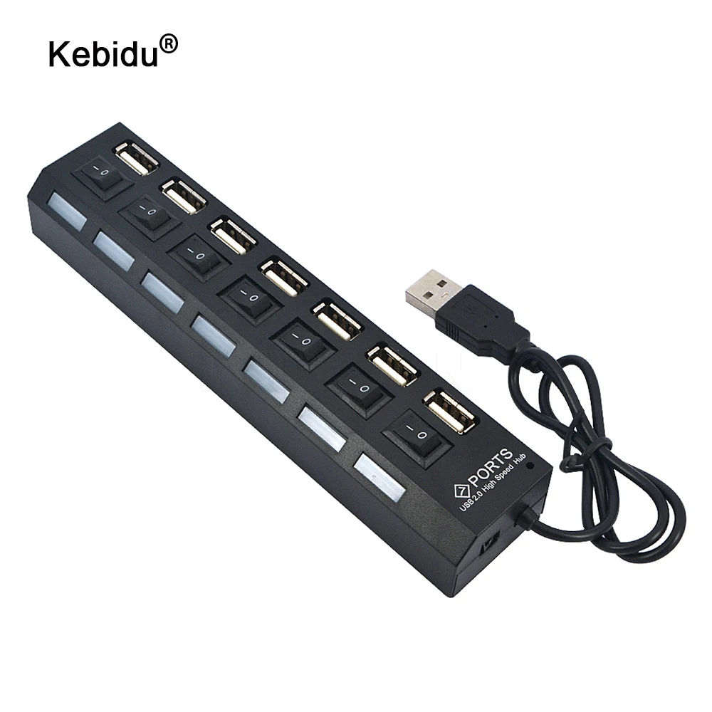 7 Порты высокое Скорость usb хаб 480 Мбит/с USB 2 0 концентратор на переключатель