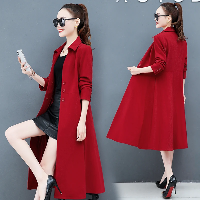 Женский Длинный тренчкот новинка сезона весна осень 2020 Модная приталенная