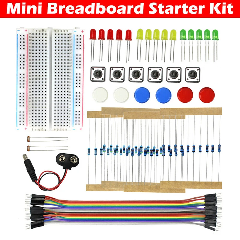 Прочный электронный Компоненты базовый стартовый DIY Kit с макет светодиодный