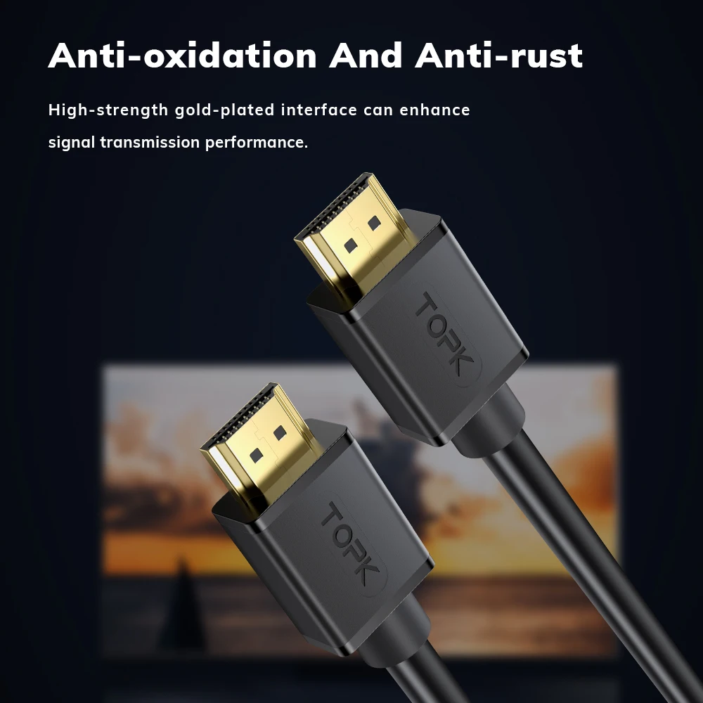 Кабель TOPK 4K HDMI совместимый с Xiaomi Mi Box 4K/60Hz цифровые кабели для PS5 PS4 кабель 2 1|Кабели