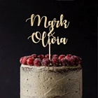 Персонализированный именной Топпер для торта для невесты и жениха, обручальный Топпер для торта на годовщину пары, деревянный Топпер для торта, свадебное название на заказ