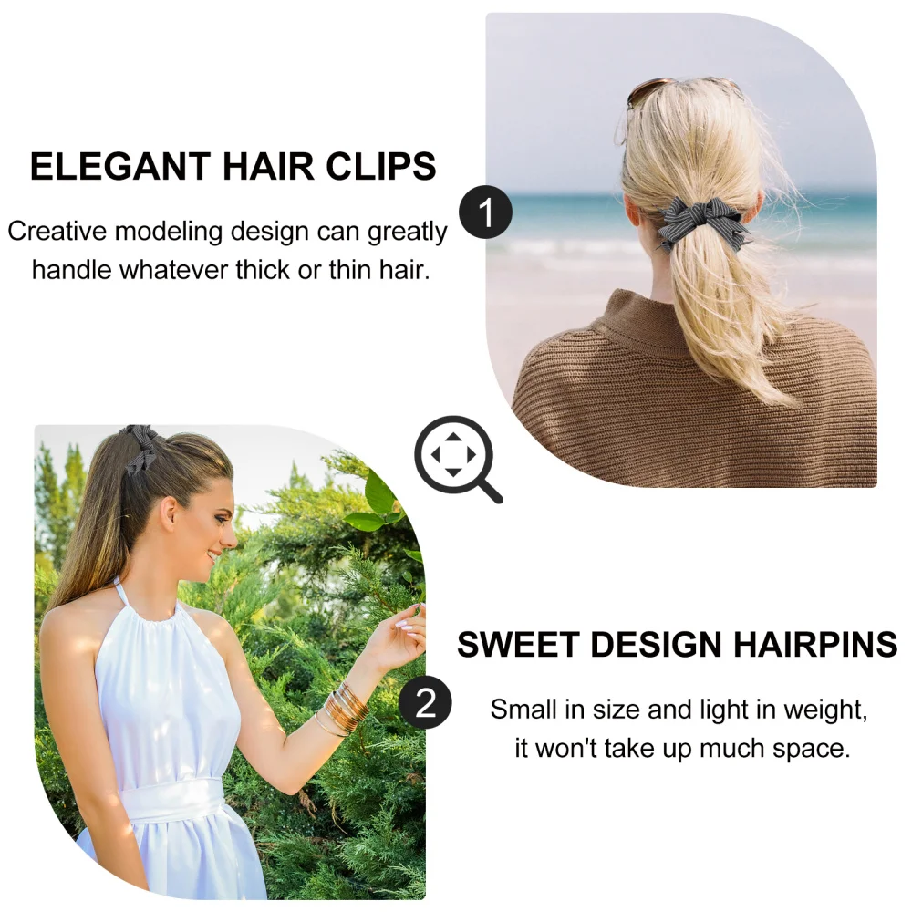 

2pcs Bowknot Design Hair Female Hair Clips Decorative Hair Clamps