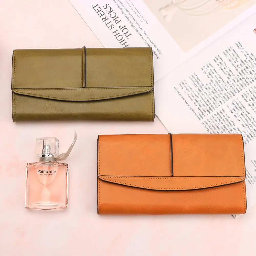 

KAVIS Fashion Genuine Leather Women Wallet Long Style Multiple Cards Holder Clutch Female Purse Standard Wallets Name Engraving