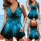 Женские Купальники-танкини, купальники из двух частей, женские купальники с высокой талией, танкини с шортами, сексуальные пляжные купальники 2022