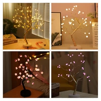 led night light mini christmas tree copper wire garland lamp for home kids bedroom decor fairy lights luminary holiday lighting