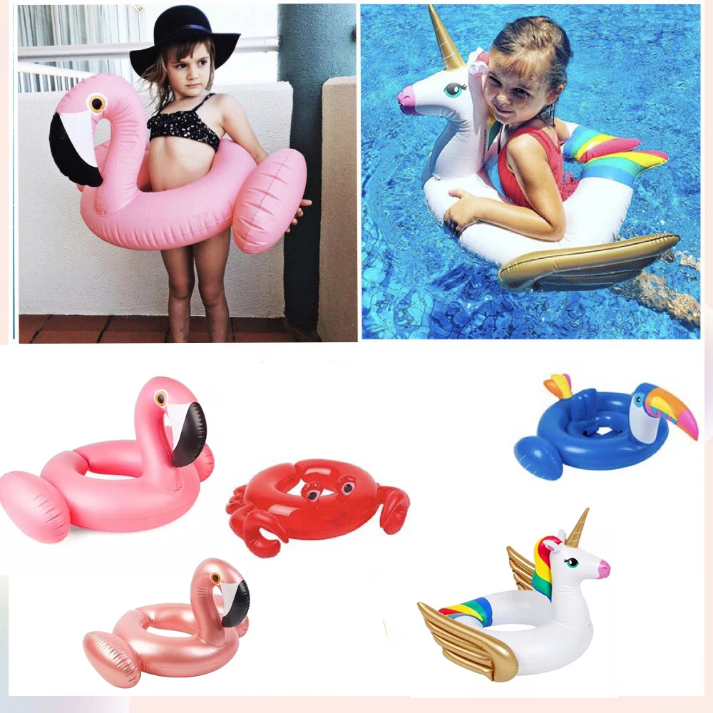 Новинка Лидер продаж Надувное регулируемое кольцо для купания в виде фламинго