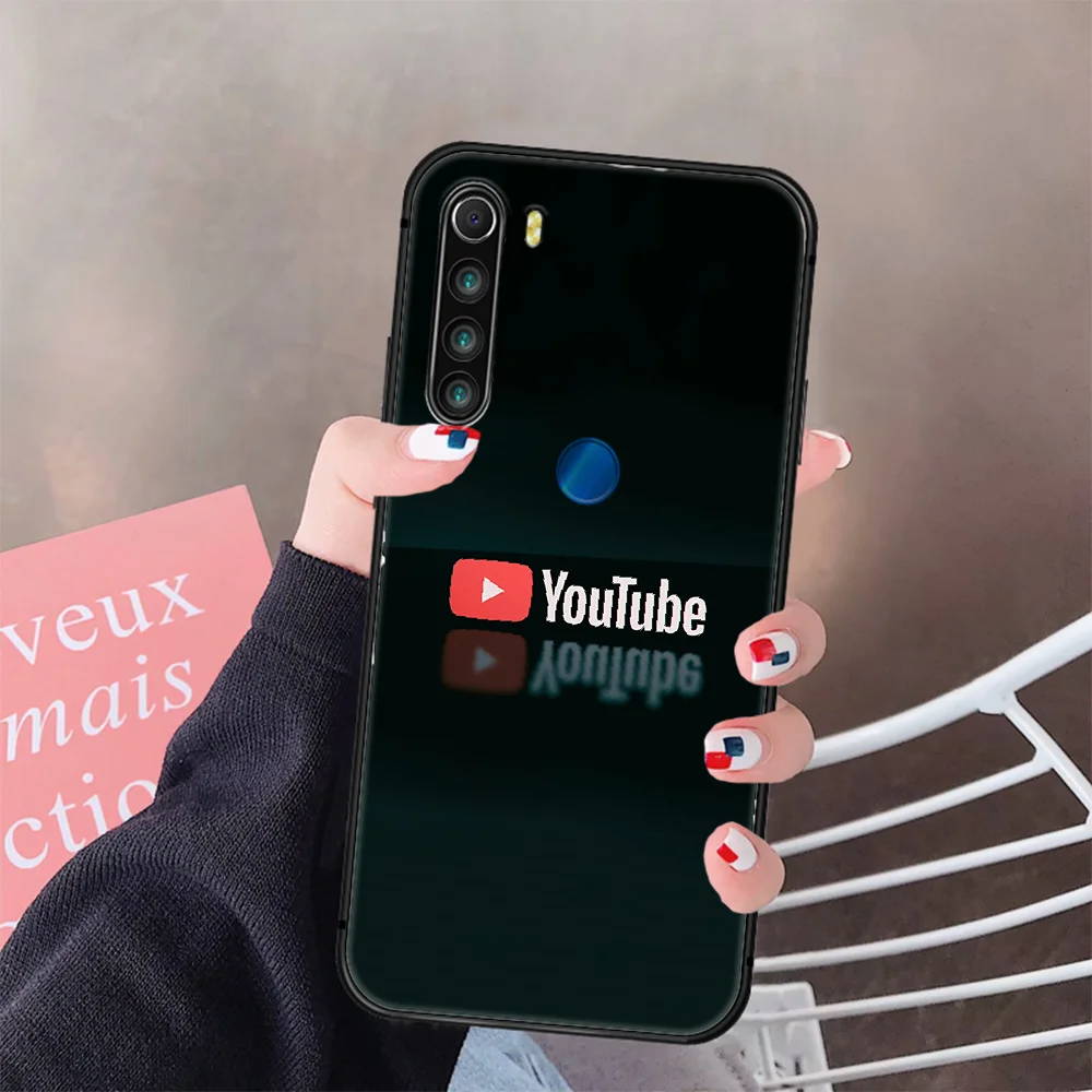 

Youtube logo Phone Case Cover Hull For XIAOMI Redmi 7a 8a S2 K20 NOTE 5 5a 6 7 8 8t 9 9s Pro Max black Prime Luxury Funda Pretty
