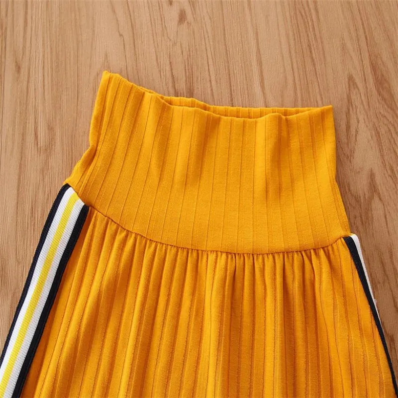 Детская одежда новинка 2020 модный летний костюм для девочек короткий топ + юбка