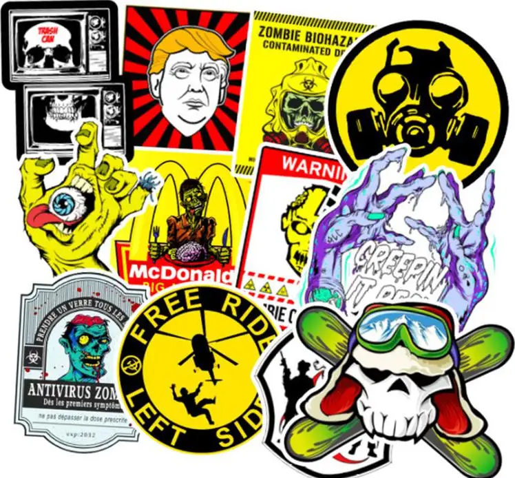 

10/30/50pcs Zombie Music Graffiti Waterproof Skateboard Travel Suitcase Phone Laptop Luggage Stickers Diy Kids Girl Toys