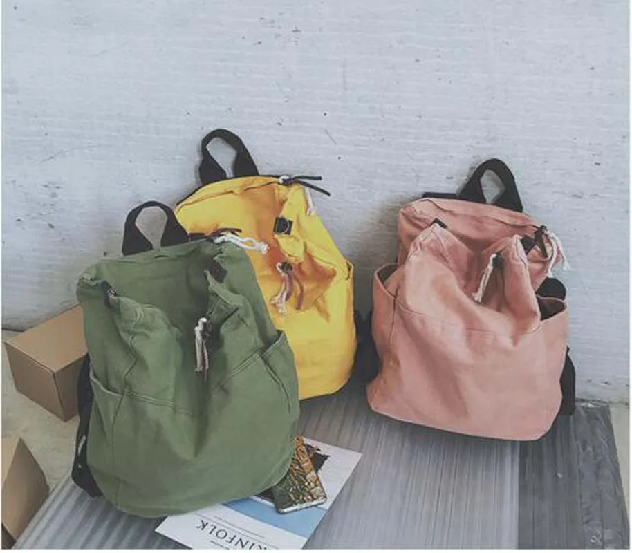 

Korean Retro Style Women Large Capacity Outdoor Travel Backpack Casual Double Shoulder Bags Female Solid School Bag Ladies Totes