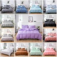 brushed duvet cover set solid bedding set soft bedclothes japanese style soft modern home comforter cover twin queen king size