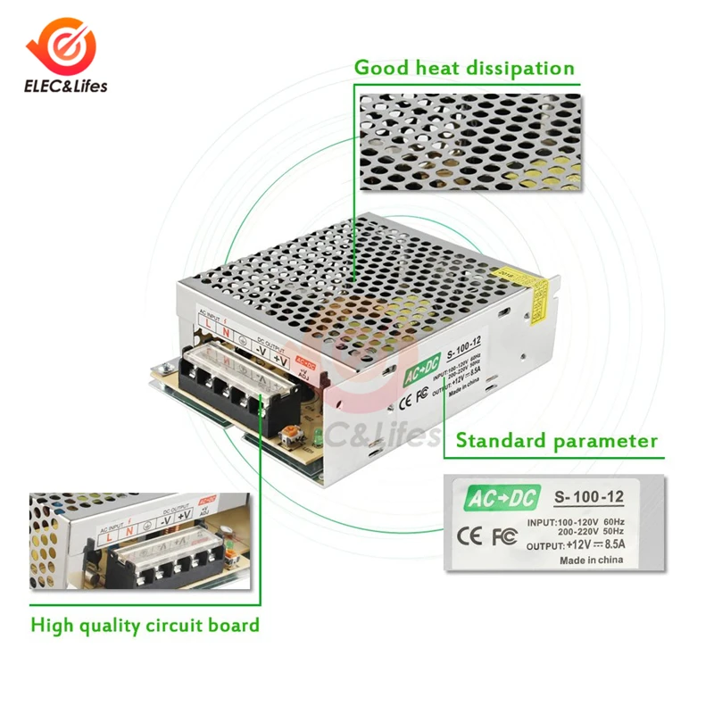 DC 48V 360W 400W 480W 10A импульсный источник питания трансформатор переменного тока DC SMPS 7.5A 8.3A