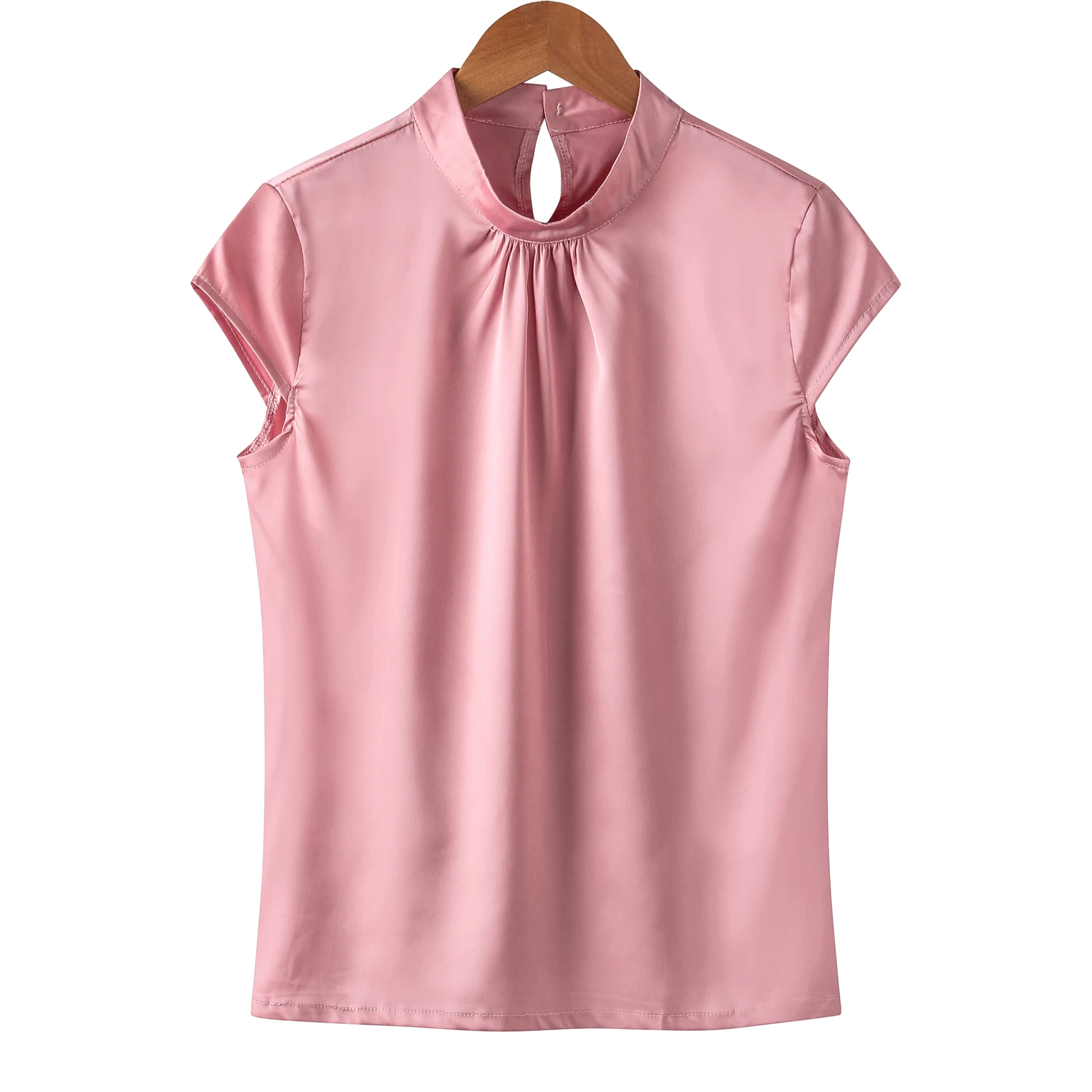 Новинка Женский Одноцветный Шелковый топ без рукавов рубашка женская блузка blusas