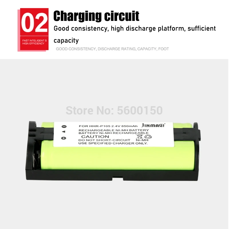 2 4v 850mah ni mh cordless phone rechargeable battery for panasonic hhr p105 kx242 kx2421 kx 2422 batt 105 cph508 free global shipping